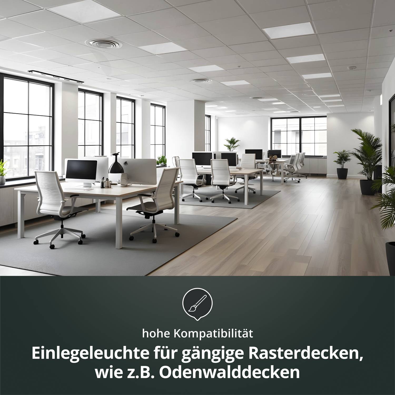 LED Universum Backlit LED Panel Einlegeleuchte 62x62cm neutralweiß 25W 4000K 4000lm UGR≤19 CRI>80 L620xB620xH30mm