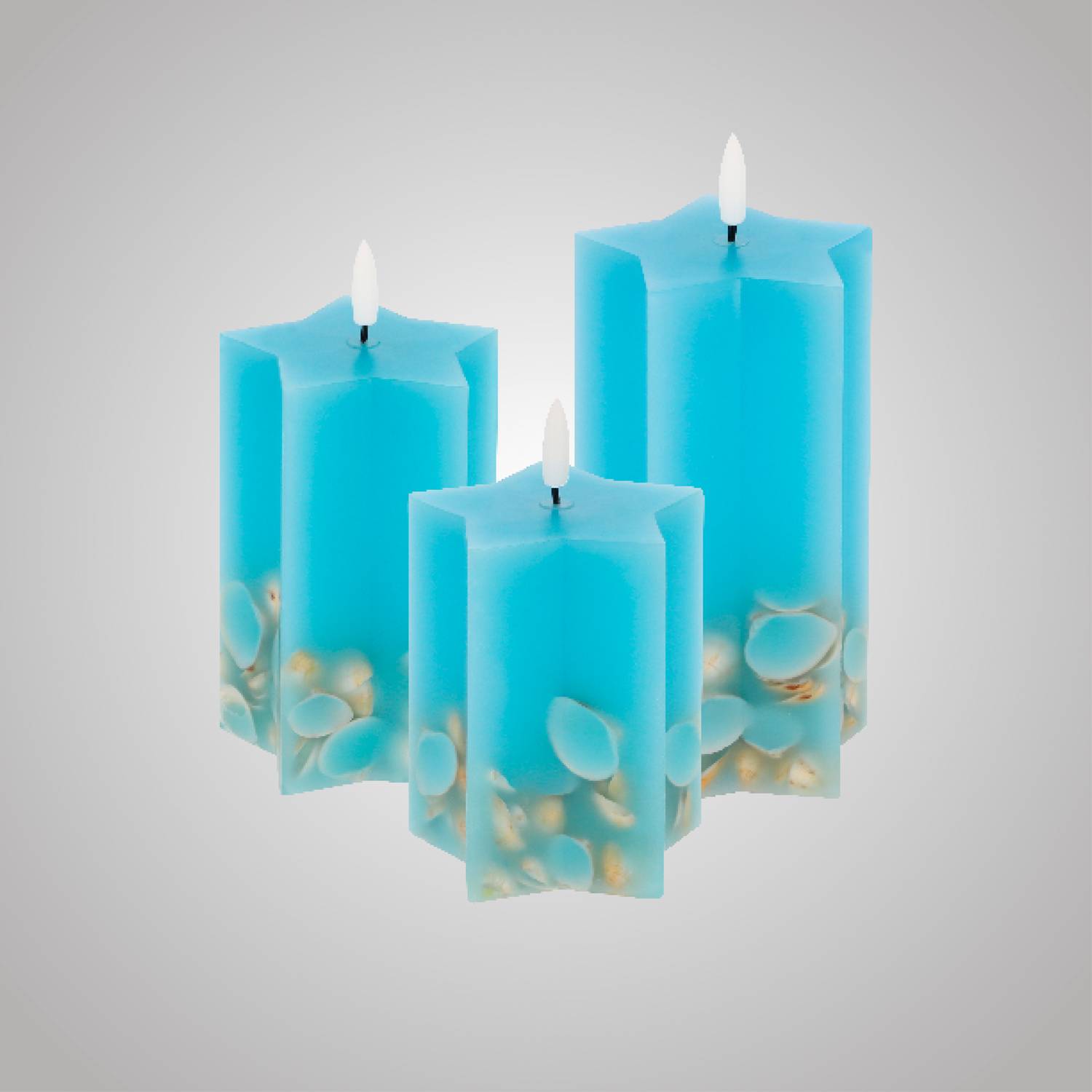 LED Universum LED Wachskerze "Shelly Star" 3er Set