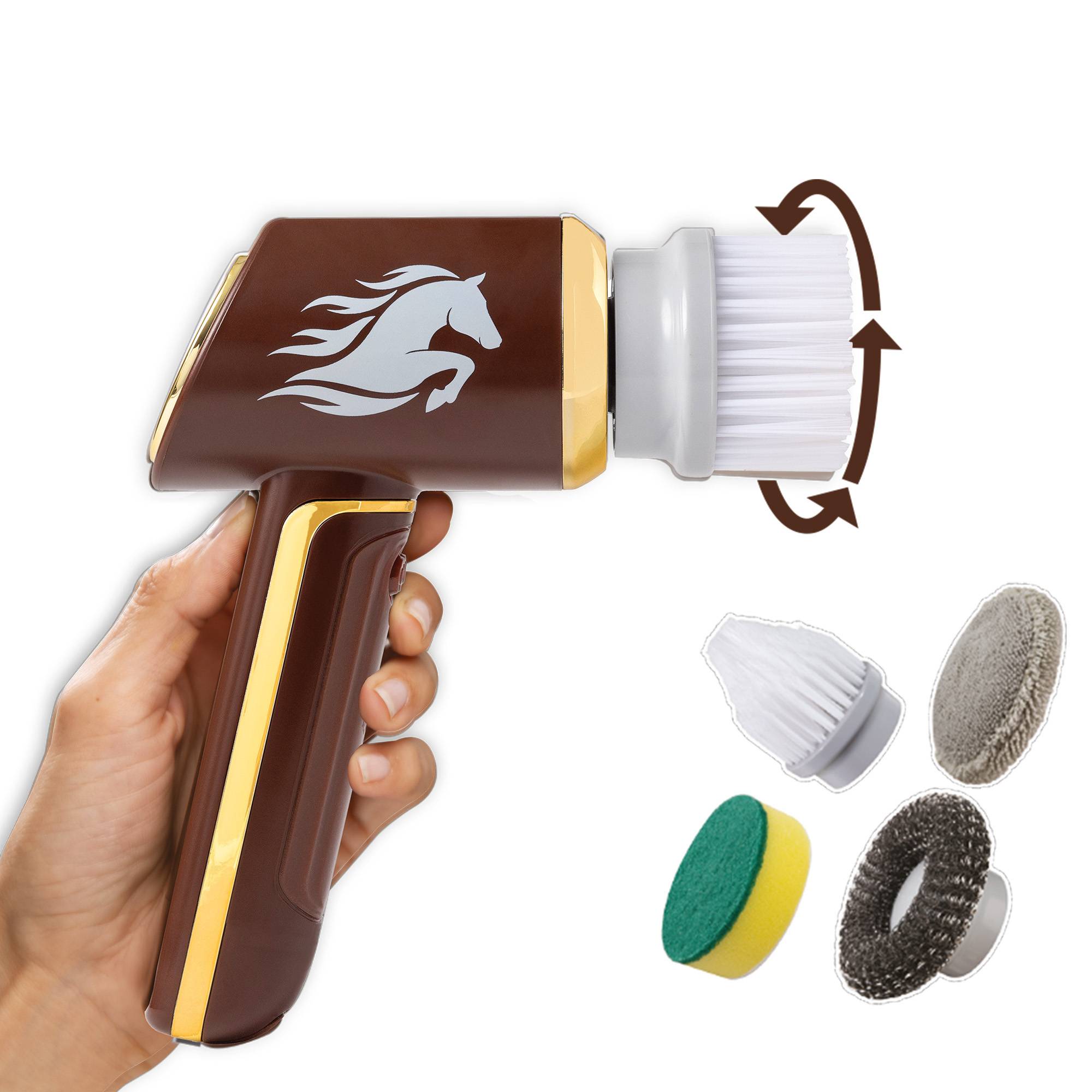 Horsepower Scrubber PRO - Elektrische Reinigungsbürste 2500 mAh - Putzbürste elektrisch - entfernt Kalk & Schmutz - zum Putzen von Bad, Küche & Aut