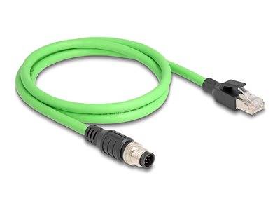 DELOCK M12 Kabel A-kodiert 8 Pin St. zu RJ45 St. PUR(TPU) 1m Multimedia-Technik