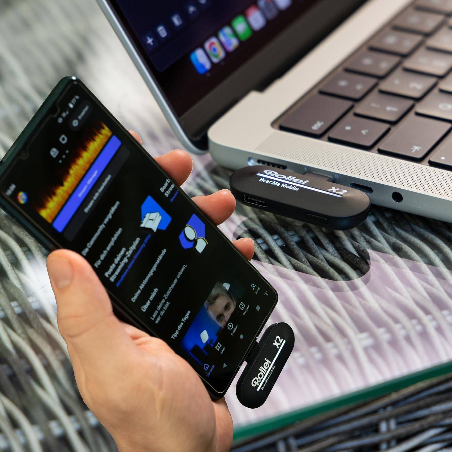 Rollei Hear:Me Mobile X1 Lavalier Mikrofon Kabellos Ansteckmikro.USB C