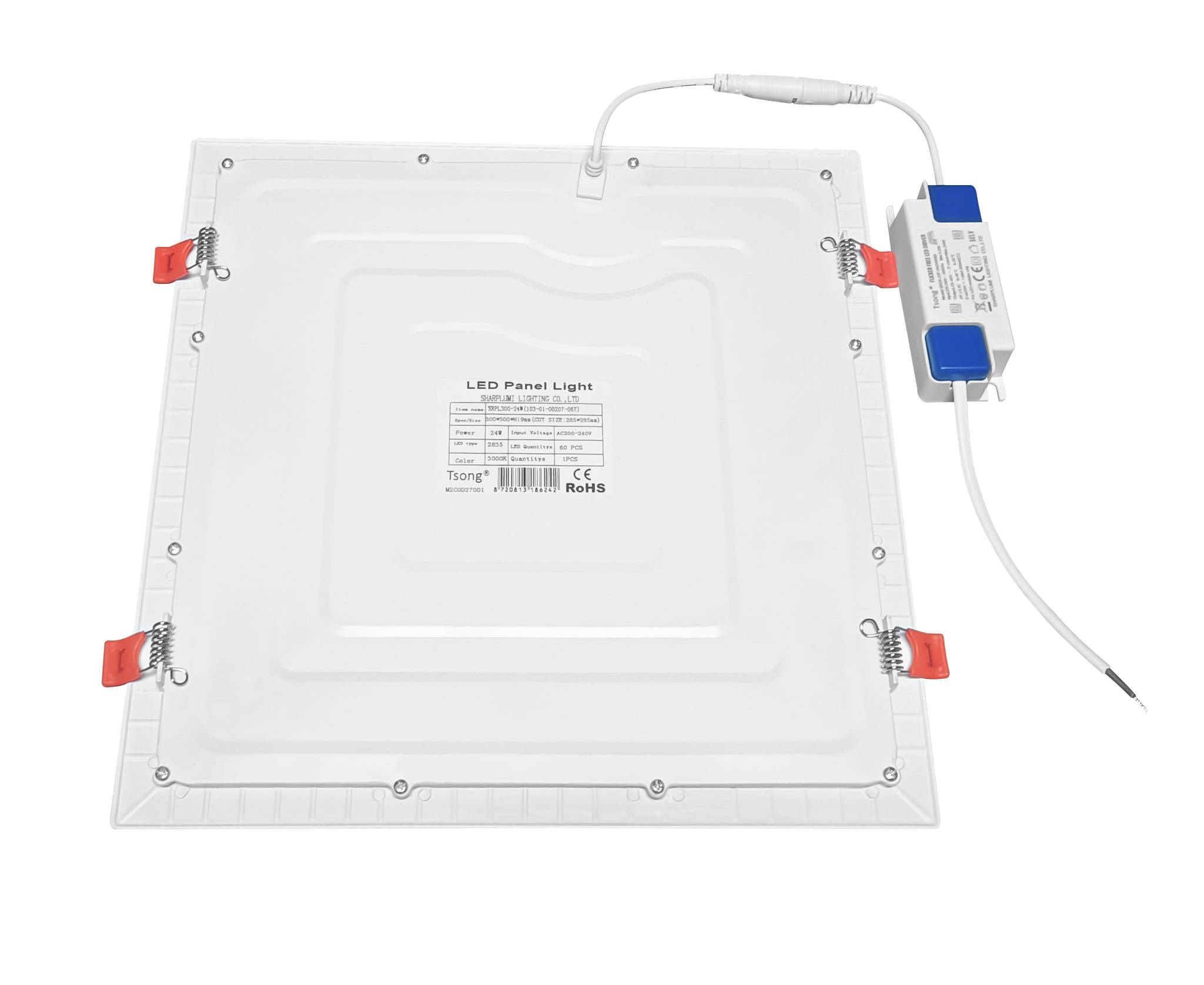 LED Universum LED Einbau-Panel quadratisch weiß 18W neutralweiß 4000K 1440lm UGR≤22 CRI>80 L225xB225xH19mm