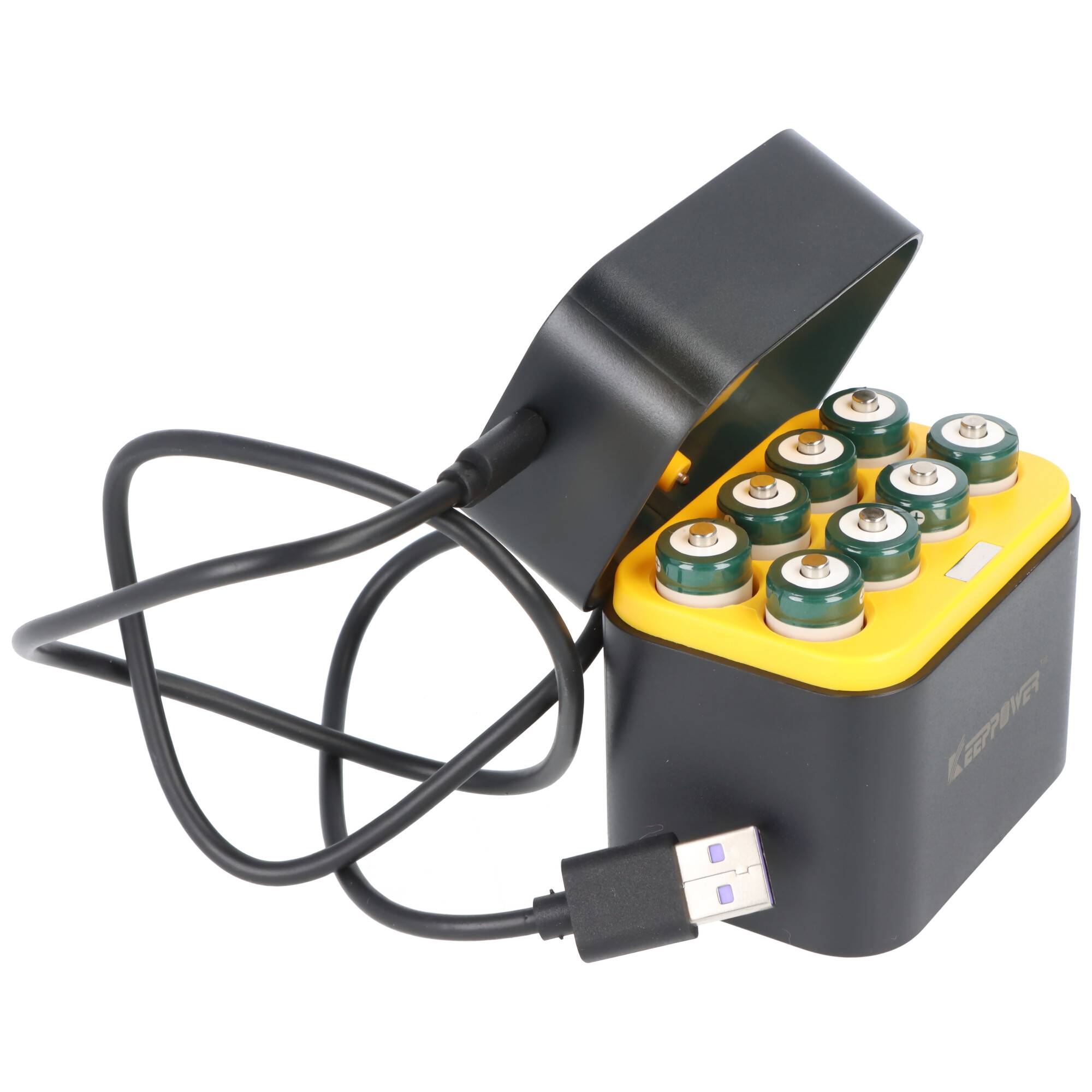 Keeppower i8 Ladegerät mit 8 Stück Keeppower 1,5V AA Li-Ion Akkus, USB-C Ladeanschluss