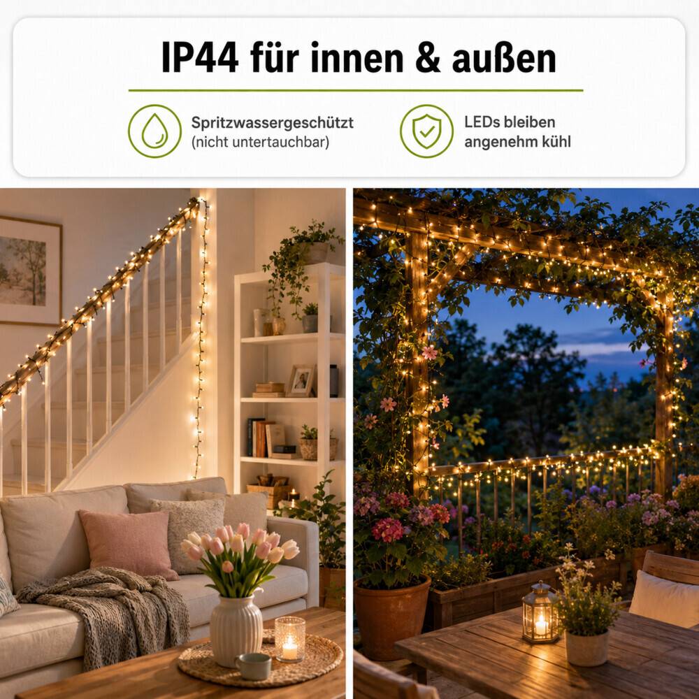 LED Universum LED Lichterkette warmweiß von - 80m Länge, 1000LEDs, 3m Zuleitung
