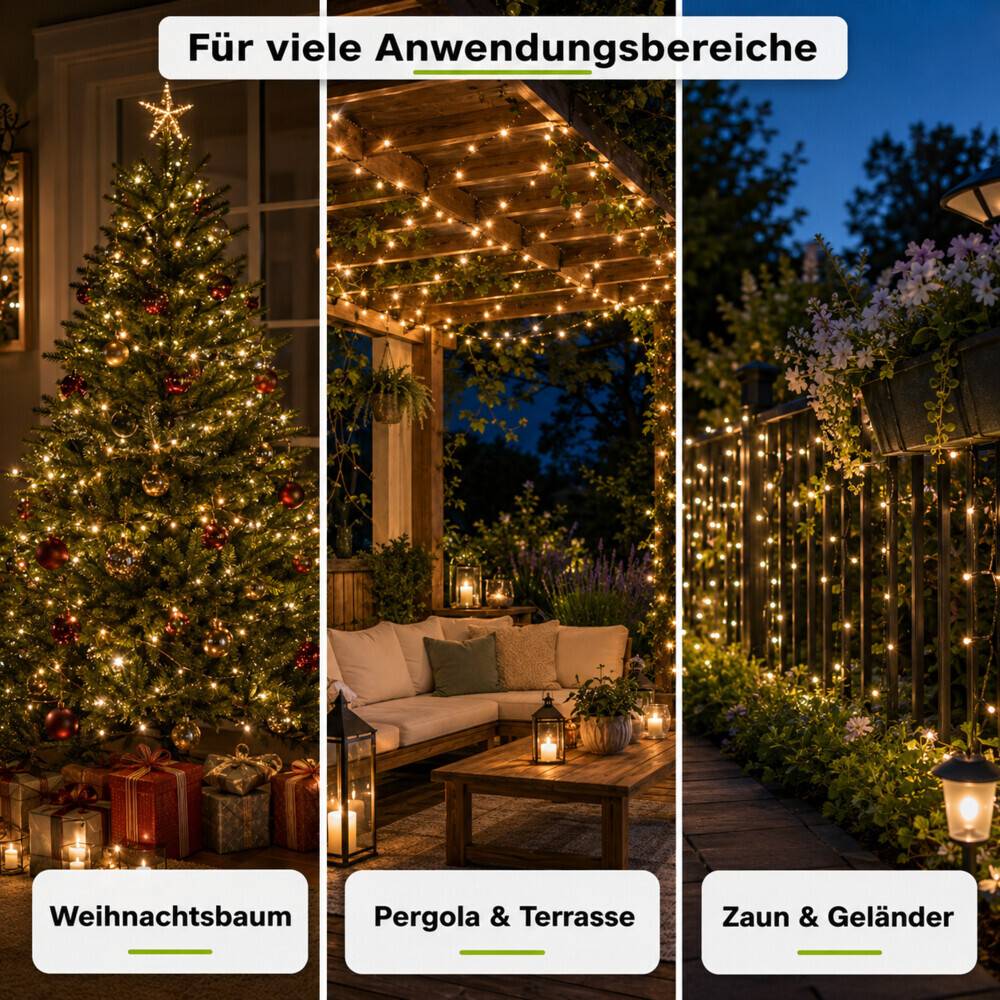 LED Universum LED Lichterkette warmweiß von - 80m Länge, 1000LEDs, 3m Zuleitung