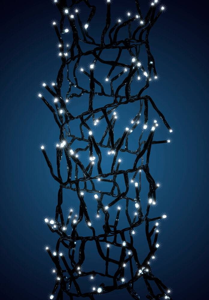 LED Universum LED Büschellichterkette kaltweiß von - ca. 7m Länge, 480LEDs, 3m Zuleitung (Cluster-Lichterkette, Stimmungsbeleuchtung spritzwasserge