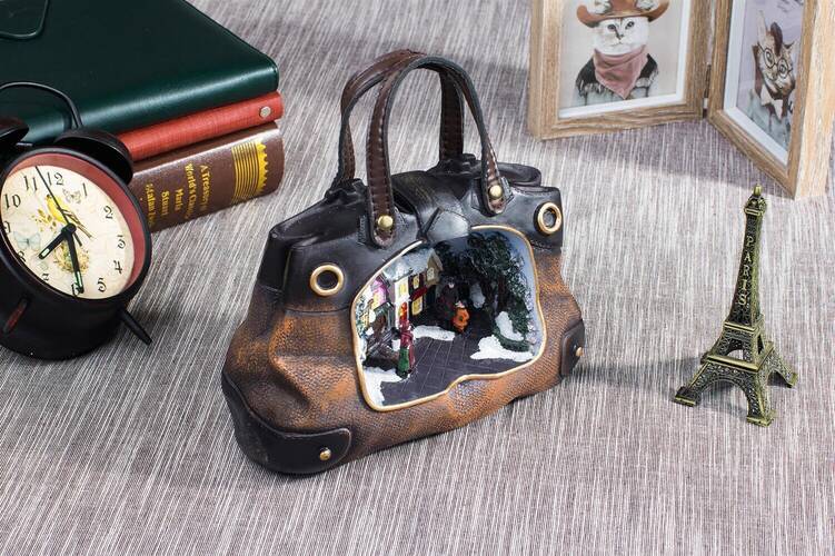 LED Universum LED Deko Handtasche Winterdorf Batteriebetrieben Dekoration Weihnachten