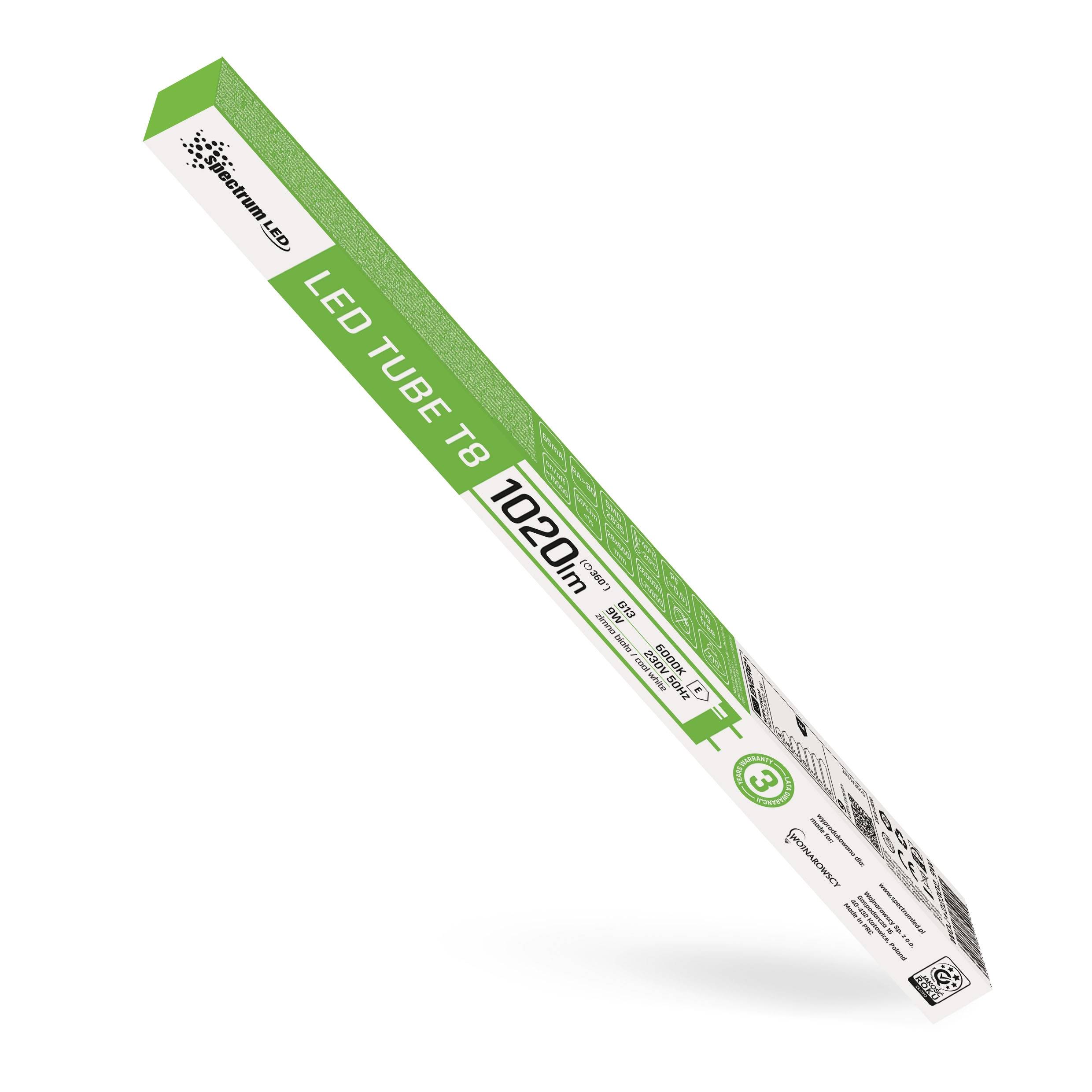 25er Pack Spectrum LED 60cm Röhre G13 Tube Glas T8 Leuchtstoffröhre 8,5w 900lm Kaltweiß 6000K