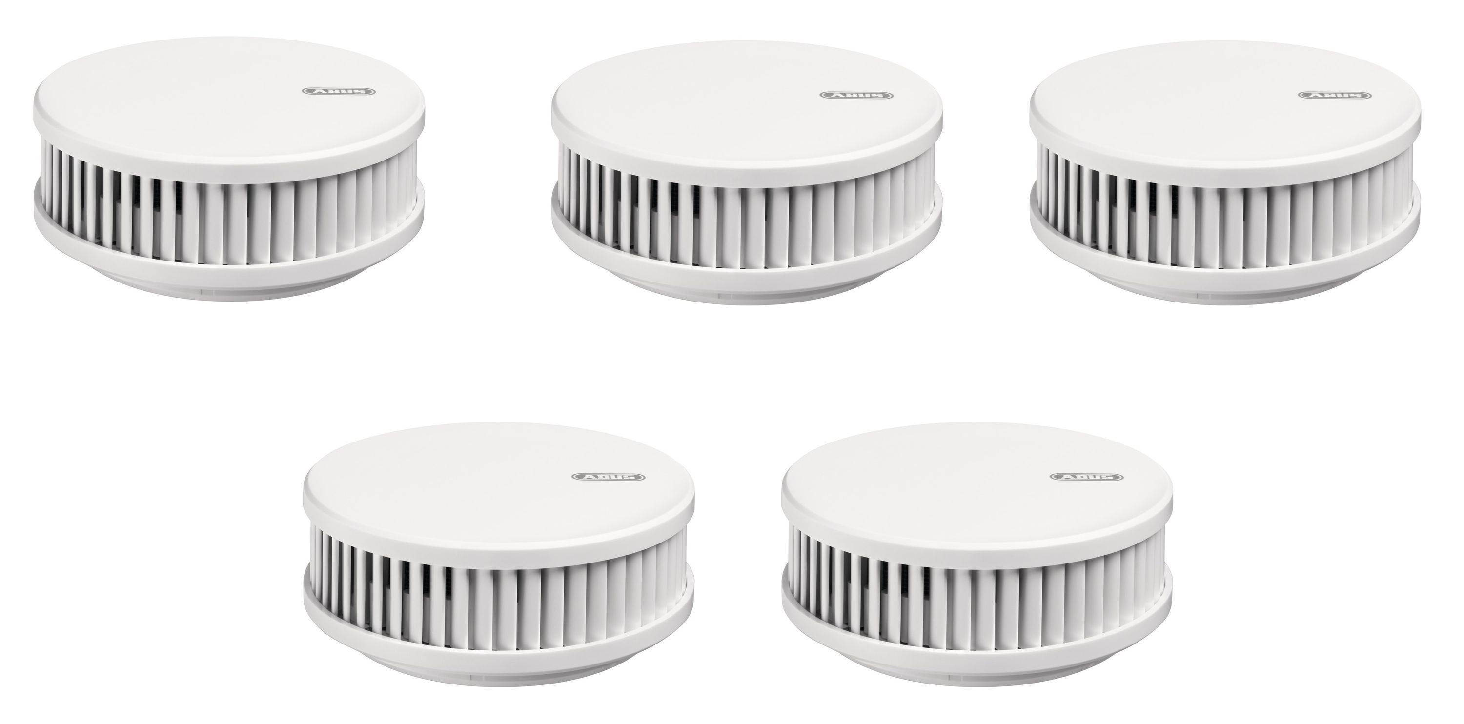 ABUS RWM250 Rauchwarnmelder Hitzewarnfunktion 12 Jahre Batterie 5er Set