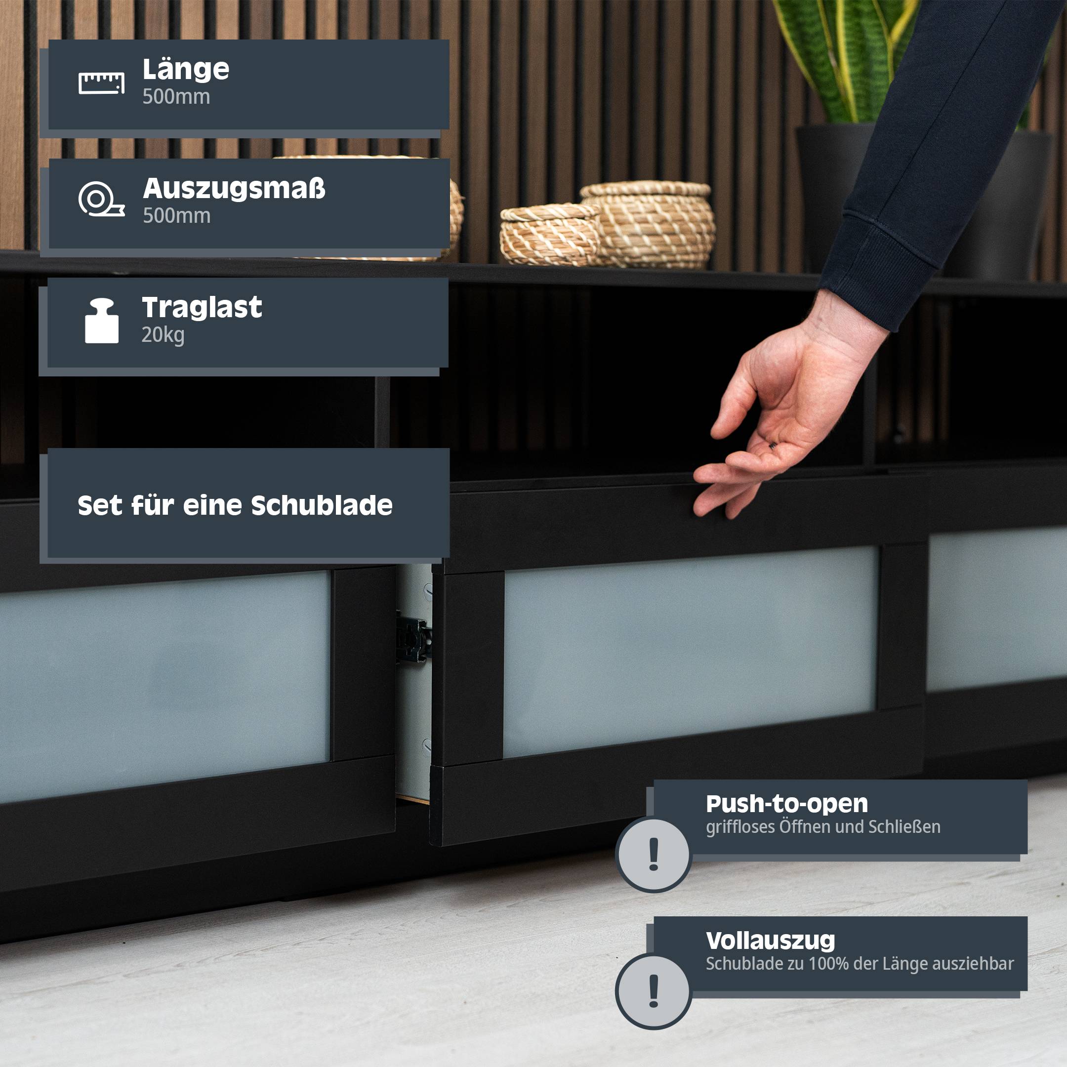 HELPMATE Kugelvollauszug, PTO, 500 mm