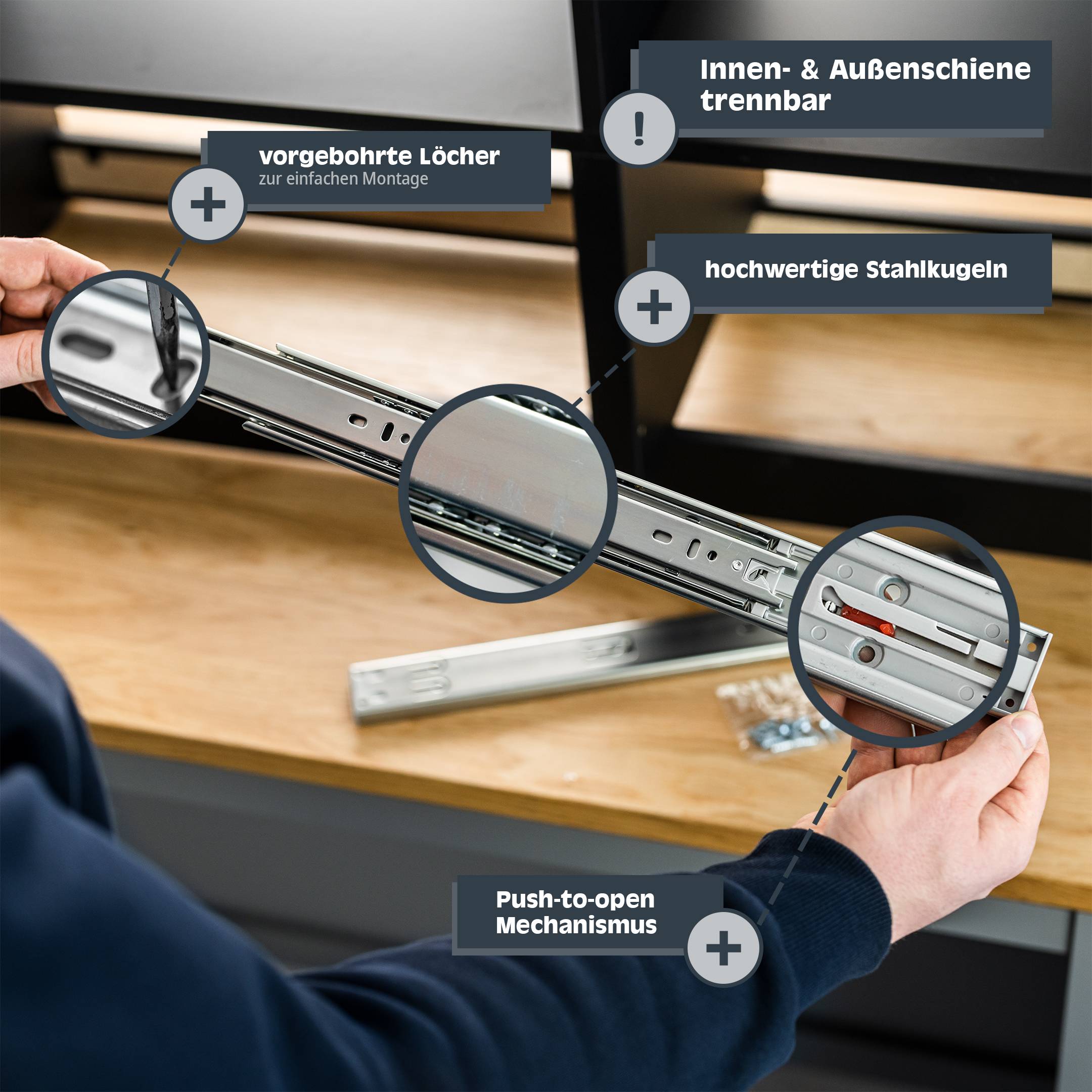 HELPMATE Kugelvollauszug, PTO, 500 mm