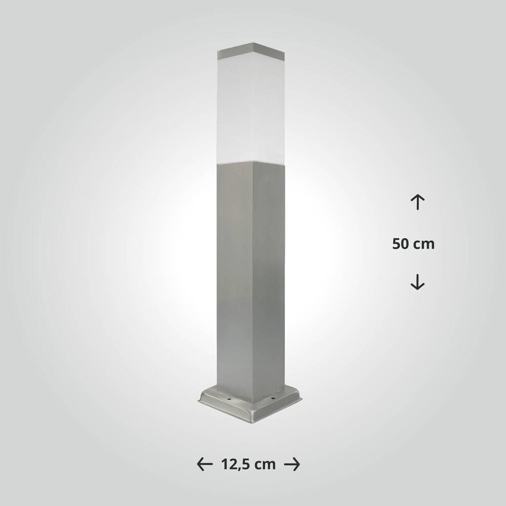 LED Universum - Sockelleuchte "FREDDY" silber 50cm eckig