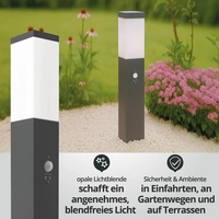 LED Universum - Sockelleuchte "FREDDY" anthrazit 50cm eckig mit Bewegungsmelder LED Universum - Sockelleuchte "FREDDY" anthrazit 50cm eckig mit Bewegungsmelder