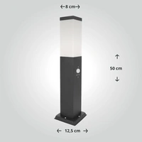 LED Universum - Sockelleuchte "FREDDY" anthrazit 50cm eckig mit Bewegungsmelder LED Universum - Sockelleuchte "FREDDY" anthrazit 50cm eckig mit Bewegungsmelder