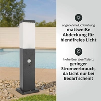 LED Universum - Sockelleuchte "FREDDY" anthrazit 50cm eckig mit Bewegungsmelder LED Universum - Sockelleuchte "FREDDY" anthrazit 50cm eckig mit Bewegungsmelder