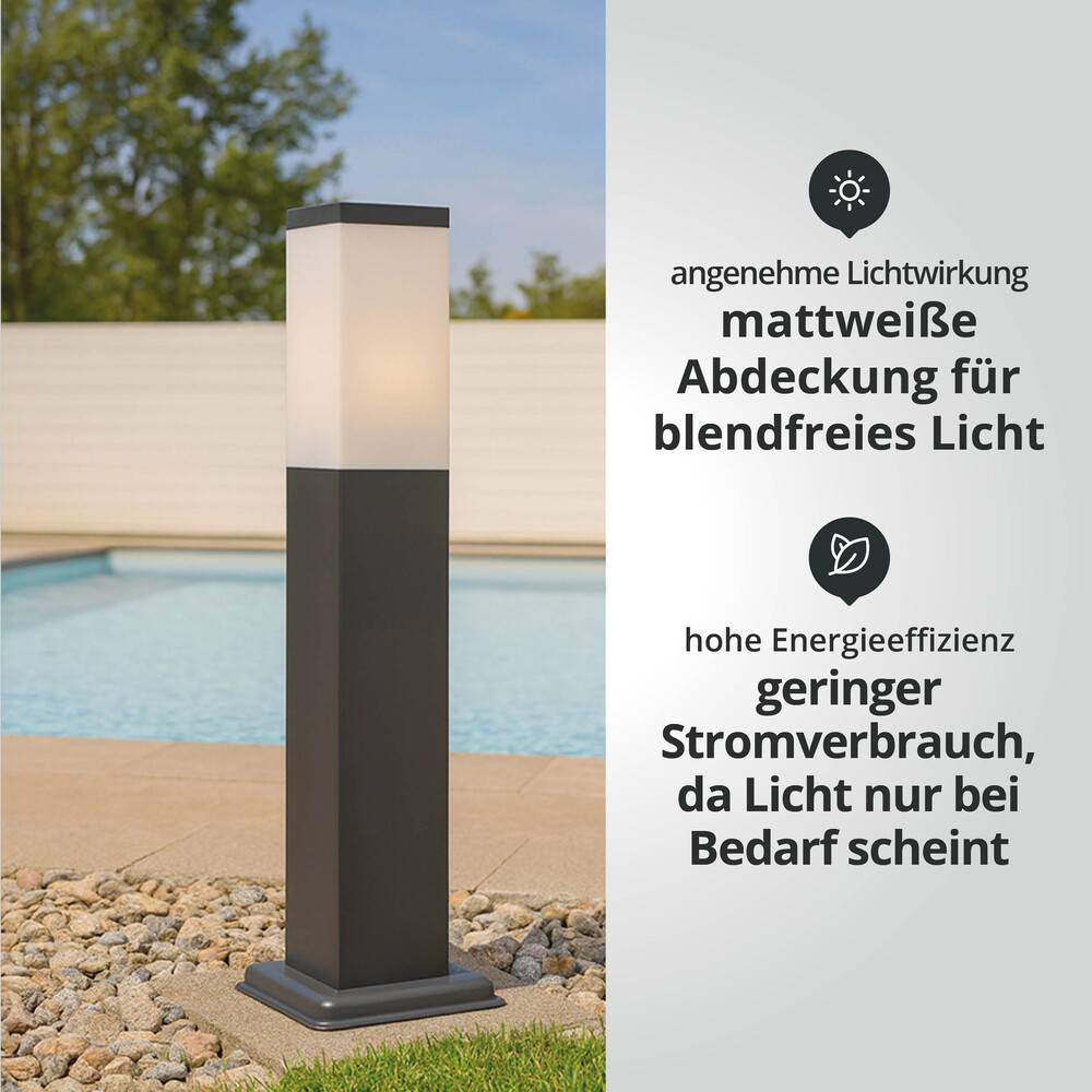 LED Universum - Sockelleuchte "FREDDY" anthrazit 50cm eckig