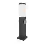 LED Universum - Sockelleuchte "FREDDY" anthrazit 50cm eckig mit 2 Steckdosen LED Universum - Sockelleuchte "FREDDY" anthrazit 50cm eckig mit 2 Steckdosen