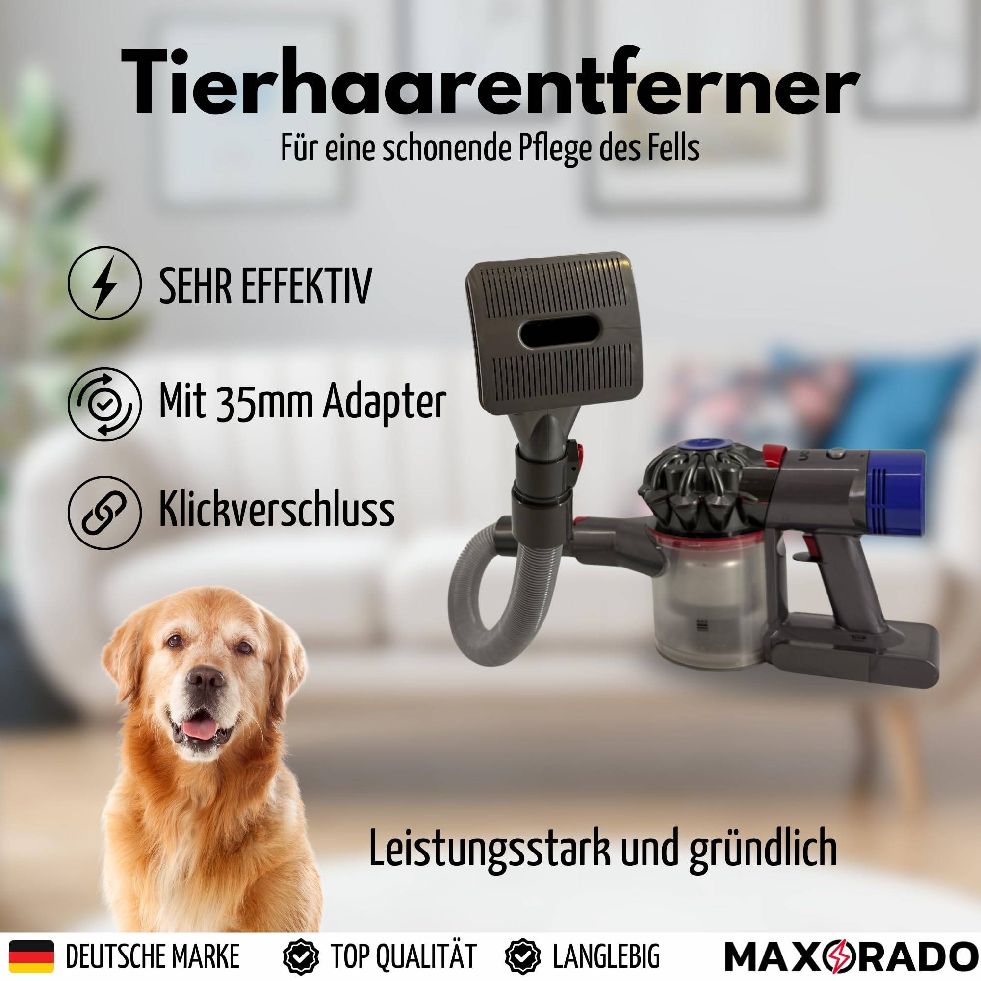 Tierhaar Fellbürste mit Schlauch Staubsauger Fellpflege Set Hund Katze für Dyson V6 V7 V8 V10 V11 V12 V15