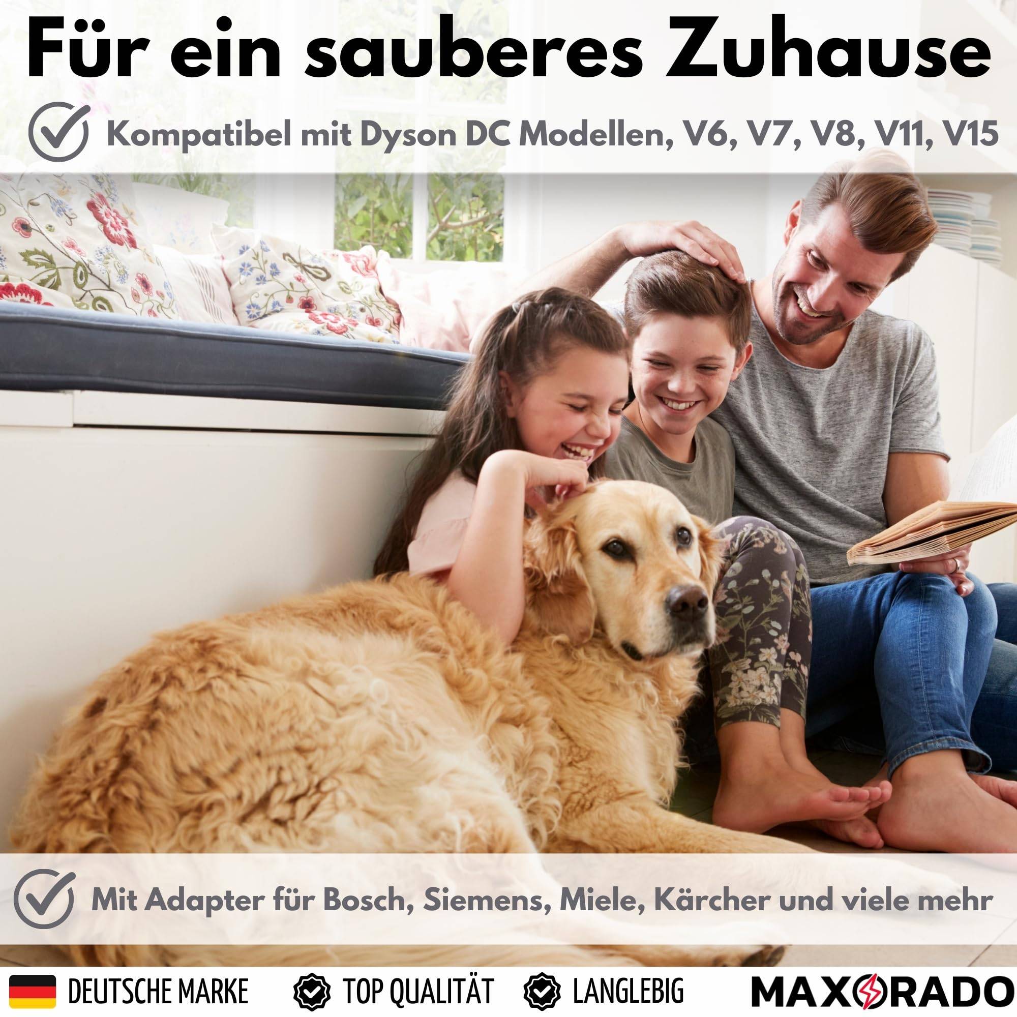 Tierhaar Fellbürste mit Schlauch Staubsauger Fellpflege Set Hund Katze für Dyson V6 V7 V8 V10 V11 V12 V15