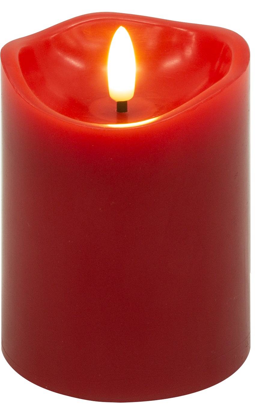 GOOBAY LED-Echtwachskerzen, Timerfunktion, 4 Stück, warmweiß, rot