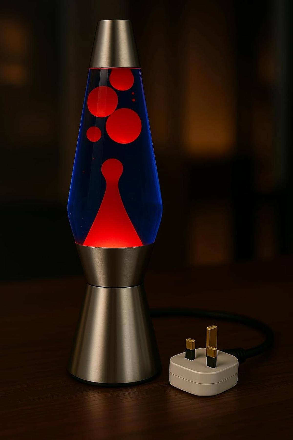 I-TOTAL® Lavalampe Magie Lavaspektakel Gold Azul Fucsia