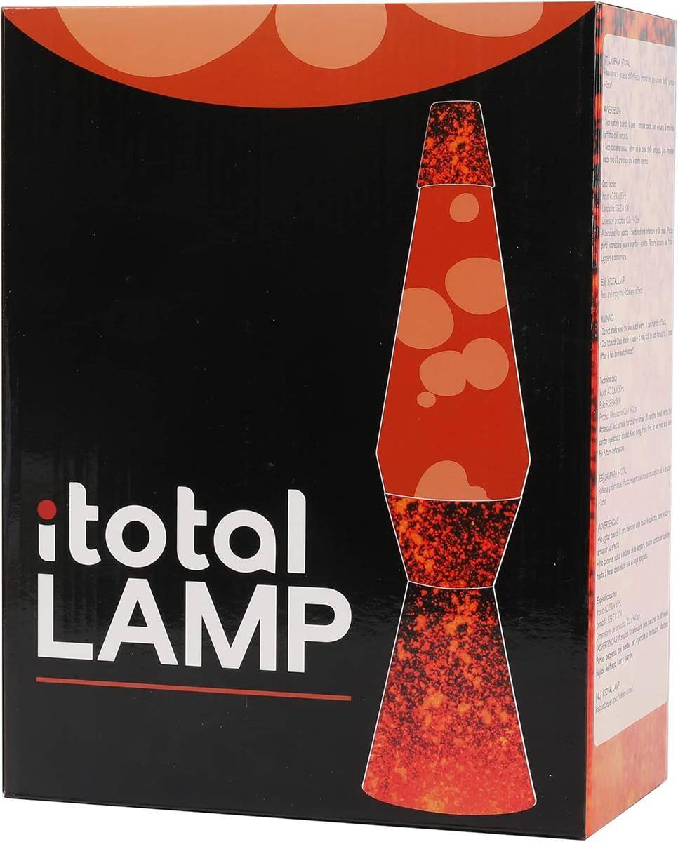 Produktbox für „itotal LAMP" mit einer roten Lavalampen-Grafik auf schwarzem Hintergrund.