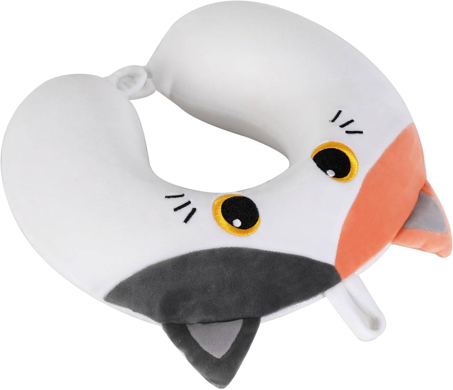 I-TOTAL® Reisekissen Nackenkissen weich für Nackenstützen Motiv orange Katze