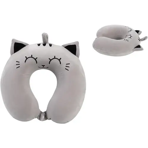 I-TOTAL® Reisekissen Nackenkissen weich für Nackenstützen Motiv graue Katze I-TOTAL® Reisekissen Nackenkissen weich für Nackenstützen Motiv graue Katze