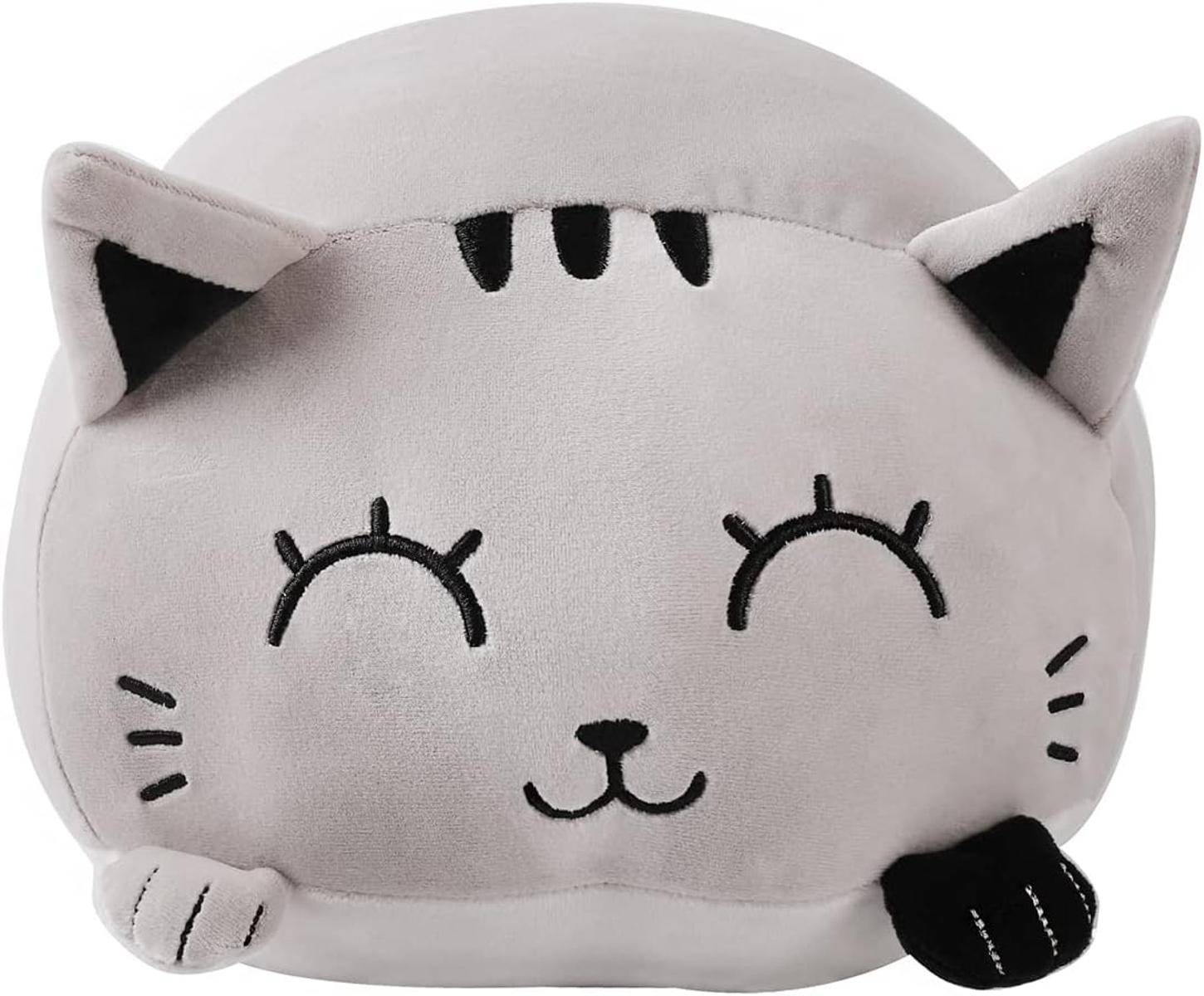 I-TOTAL® Dekoratives Kissen für Bett Sofa Bequem und kuschelig graue Katze