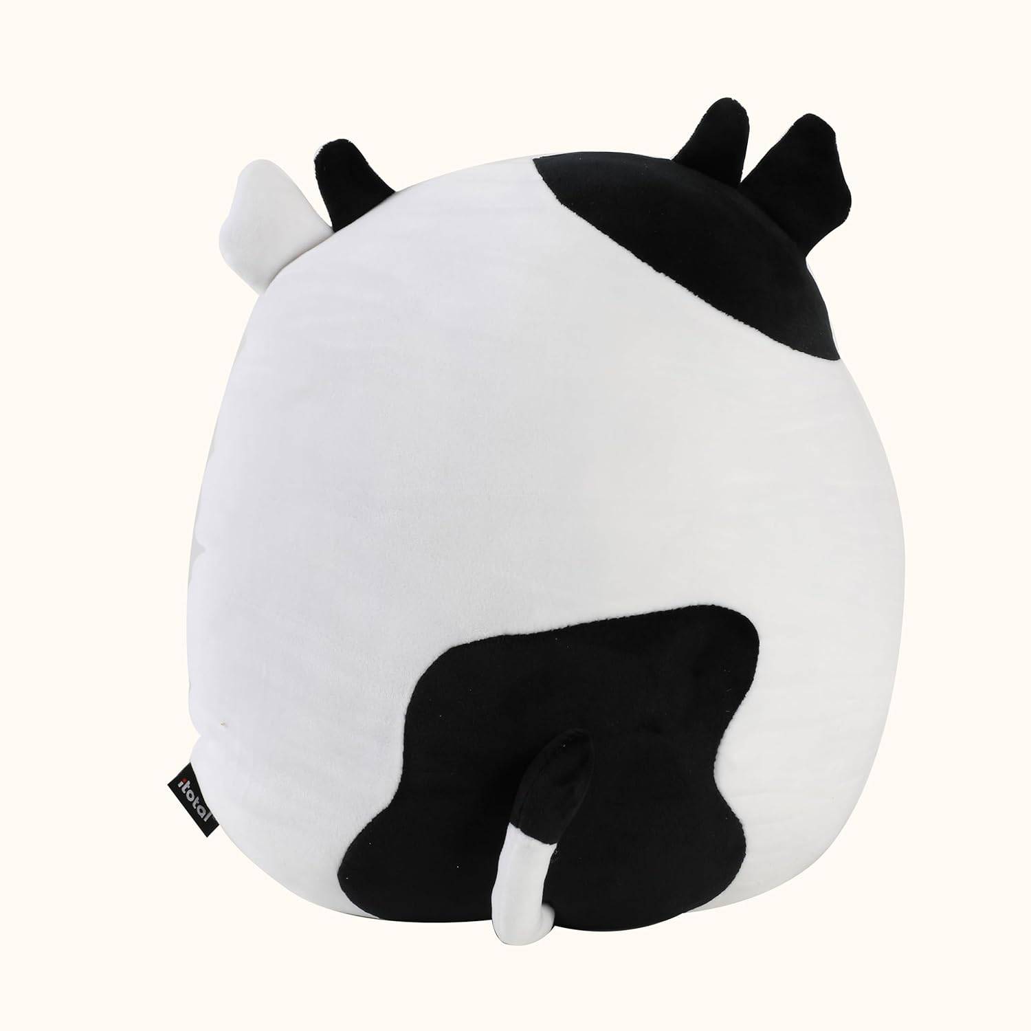 I-TOTAL ® - Dekokissen für Kinder/Wohnzimmer, Flauschiges Stoffkissen in Form Kuh