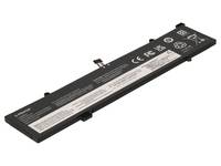 Schwarze Laptop-Batterie, isoliert auf weißem Hintergrund gezeigt, lange rechteckige Ersatzbatterie mit Anschluss und Etikett-Markierungen.