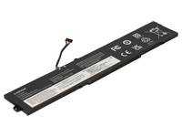 Schlankes schwarzes Laptop-Akku-Pack mit angebrachtem Kabel und Stecker, isoliert auf weißem Hintergrund dargestellt.