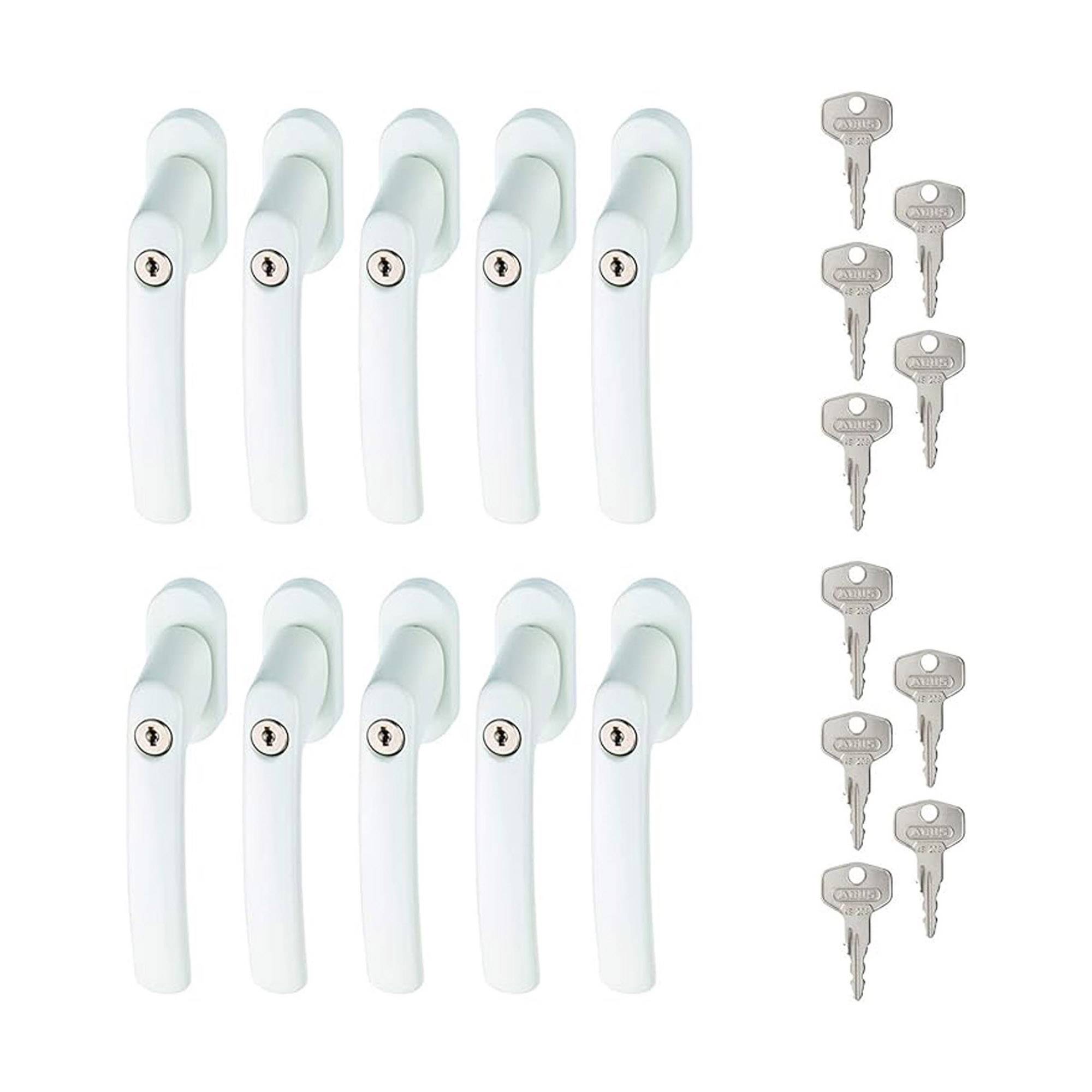 ABUS Abschließbarer Fenstergriff FG200 AB208 - 10er Set - weiß