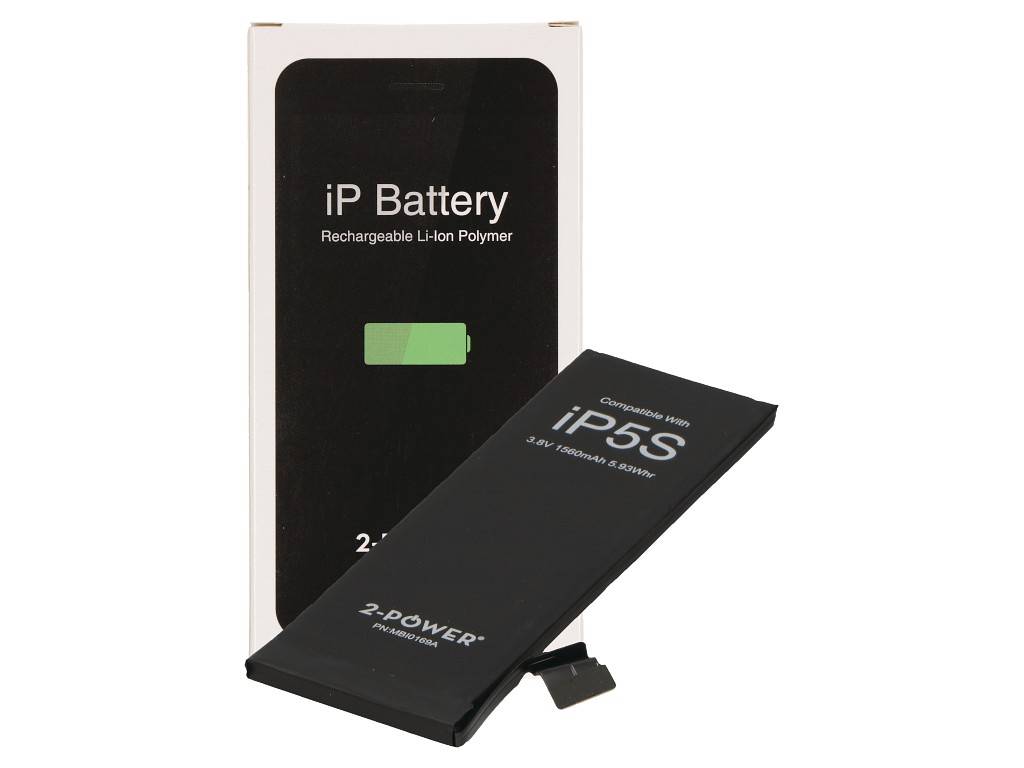 2-power PSA Parts MBI0169AW - Akku - Apple - iPhone 5S - Schwarz - Lithium Polymer (LiPo) - 1560 mAh