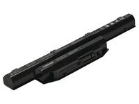 Schwarzer Laptop-Akku in Perspektive auf weißem Hintergrund dargestellt.