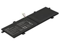 Schwarzes Laptop-Ersatz-Batterie-Pack mit Anschlusskabel auf weißem Hintergrund.