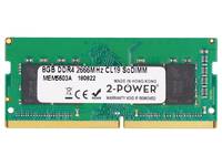 Grünes Computer-RAM-Speichermodul mit weißem Etikett, das einen SO-DIMM-Laptop-Speicherstick zeigt.