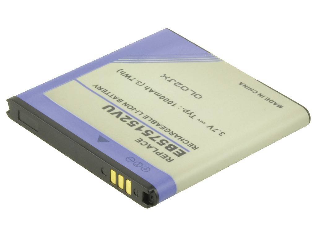 Wiederaufladbares Lithium-Ionen-Batteriepack mit drei goldenen Kontaktterminals, shown on a white background.