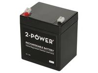 Schwarze 2-POWER Wiederaufladbare Batterie mit roten und weißen Anschlussklemmen oben