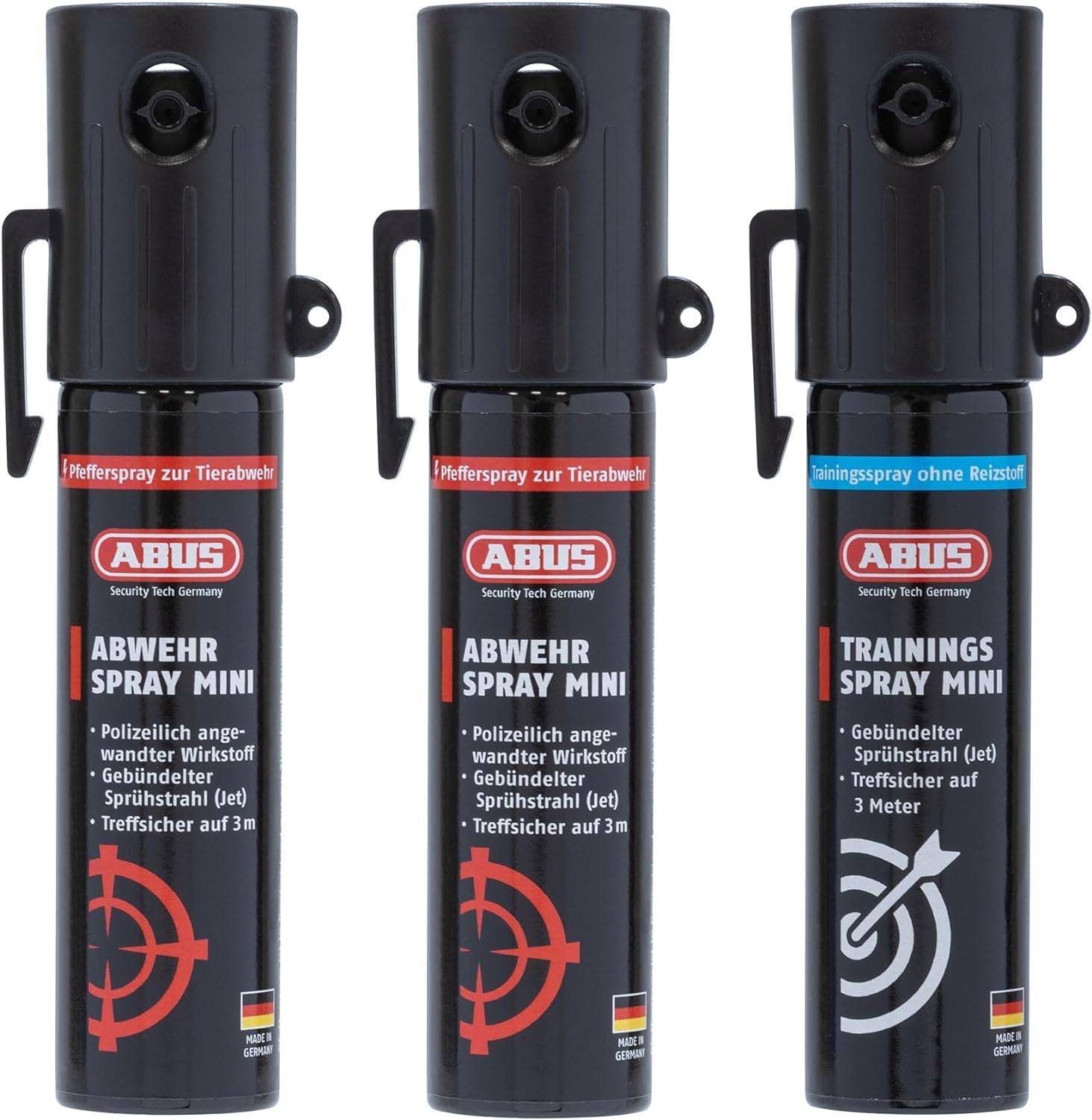 Abwehrspray SDS80 Mini 2er Set + 1 Trainingsspray
