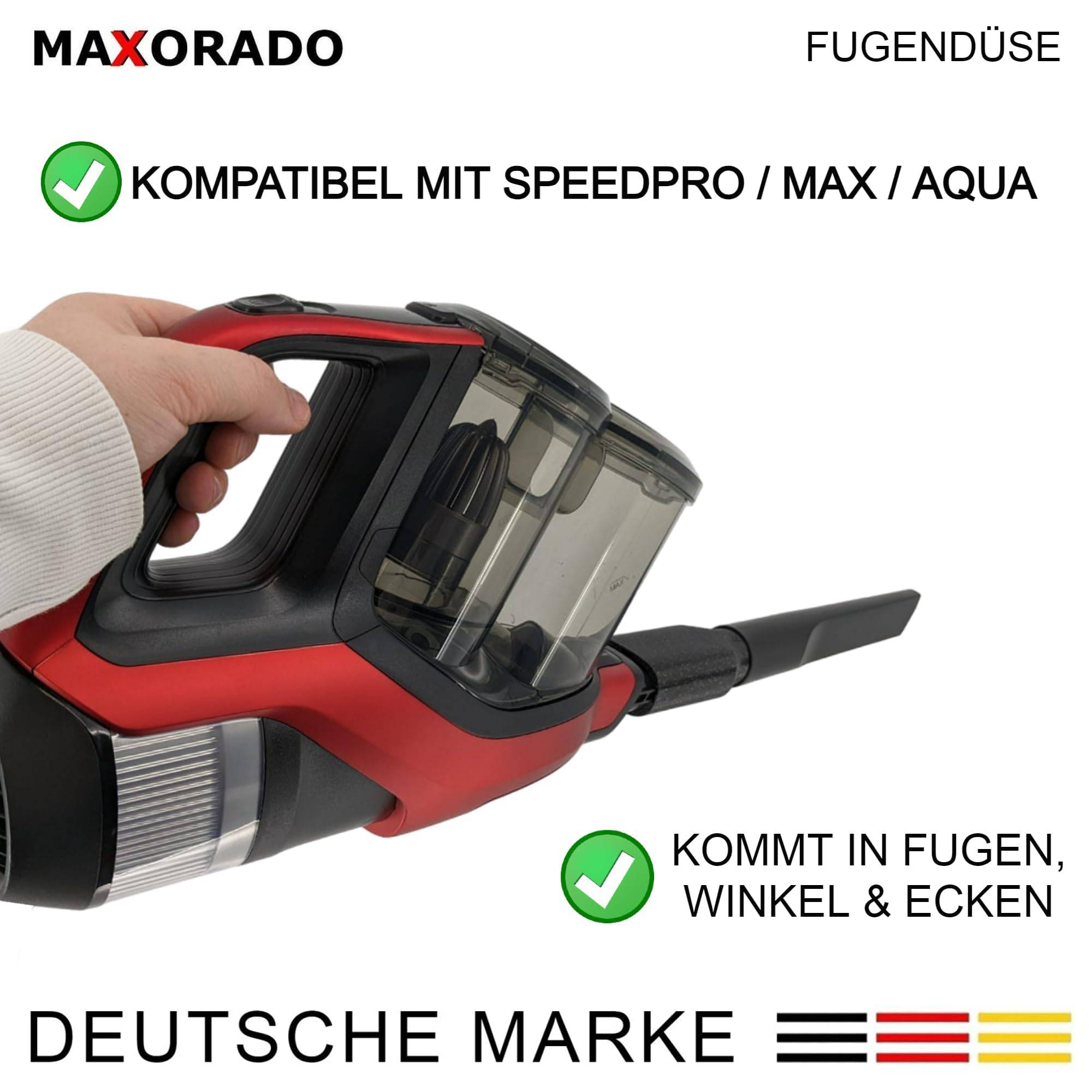 Lange Fugendüse Ersatzteil kompatibel mit Philips Speedpro I Max I Aqua Akkusauger FC8051/01 Bürste Düse Aufsatz Zubehör Staubsauger