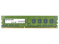 Grünes 4GB DDR4 Desktop-RAM-Modul mit weißem Etikett und mehreren schwarzen Speicherchips auf einer Leiterplatte.