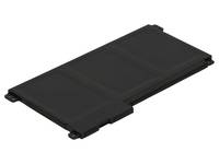 Schwarzes rechteckiges Batteriepaket mit Anschlussfahnen, auf einfachem weißem Hintergrund gezeigt.