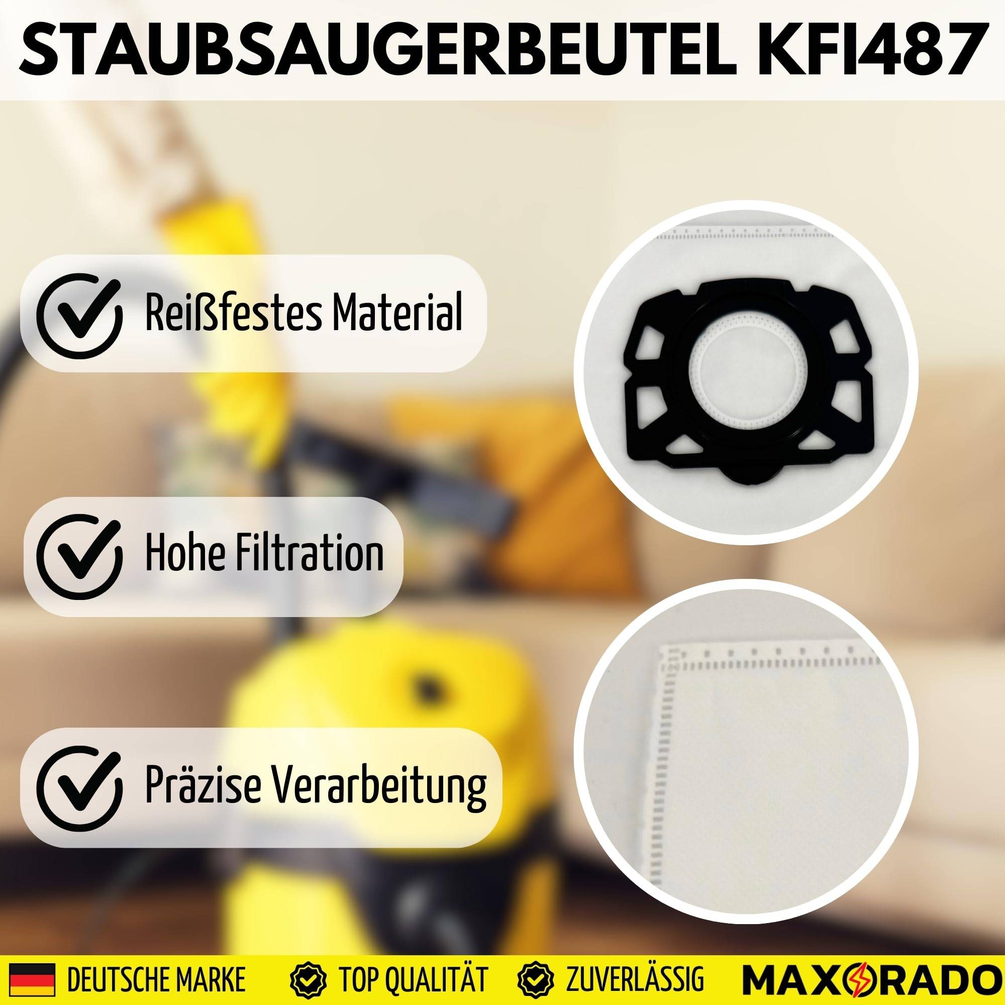 40x Staubsaugerbeutel für Kärcher KFI 487 Ersatz Beutel MV4 MV5 MV6 WD4 WD5 WD6 KWD6 KWD5 KNT4 WD 4.200 WD 5.800 2.863-006.0 Nass- und Trockensauger