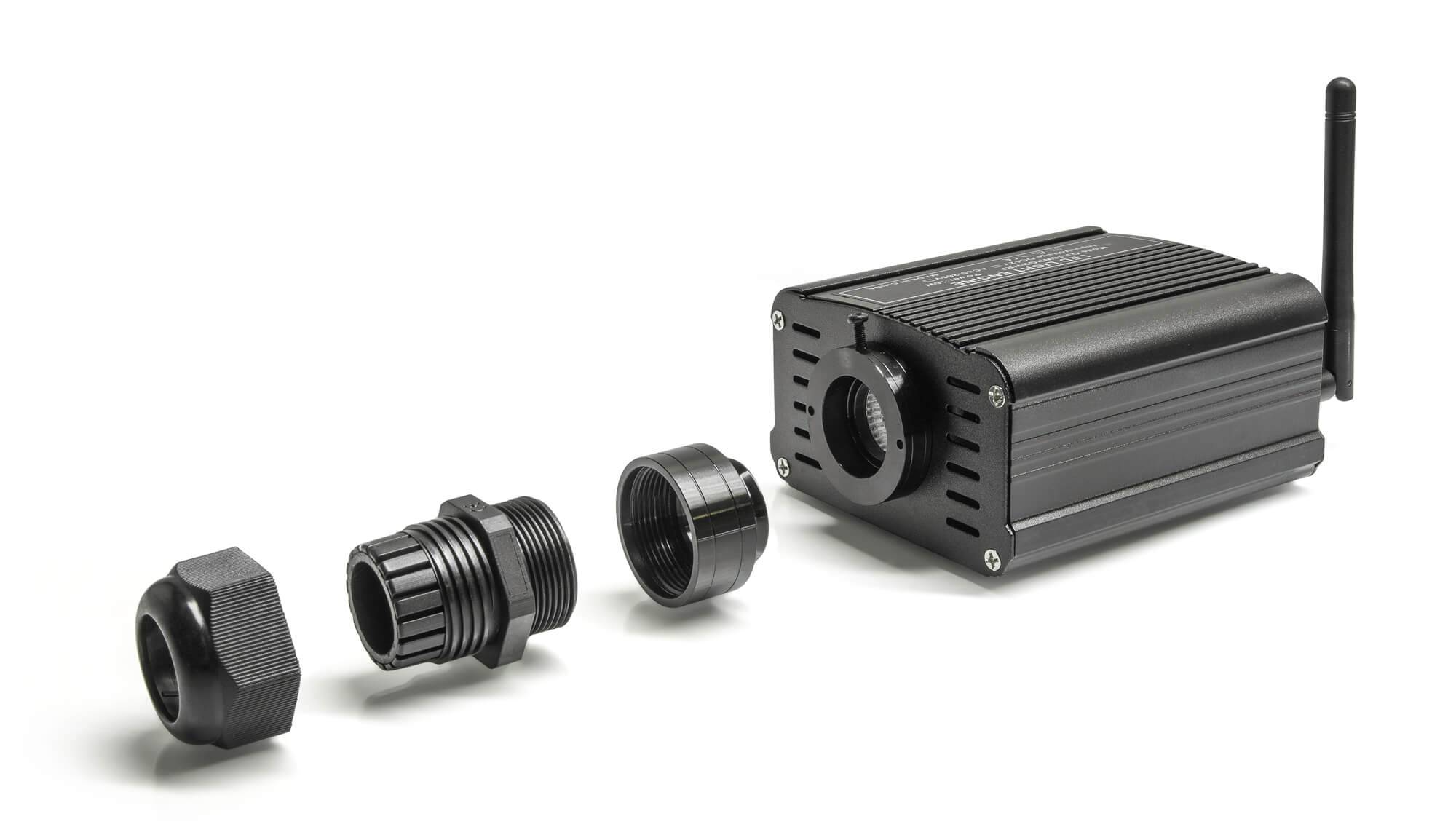 LED Universum Lichtgenerator für Lichtwellenleiter RGB mit FFB und Netzteil 16W