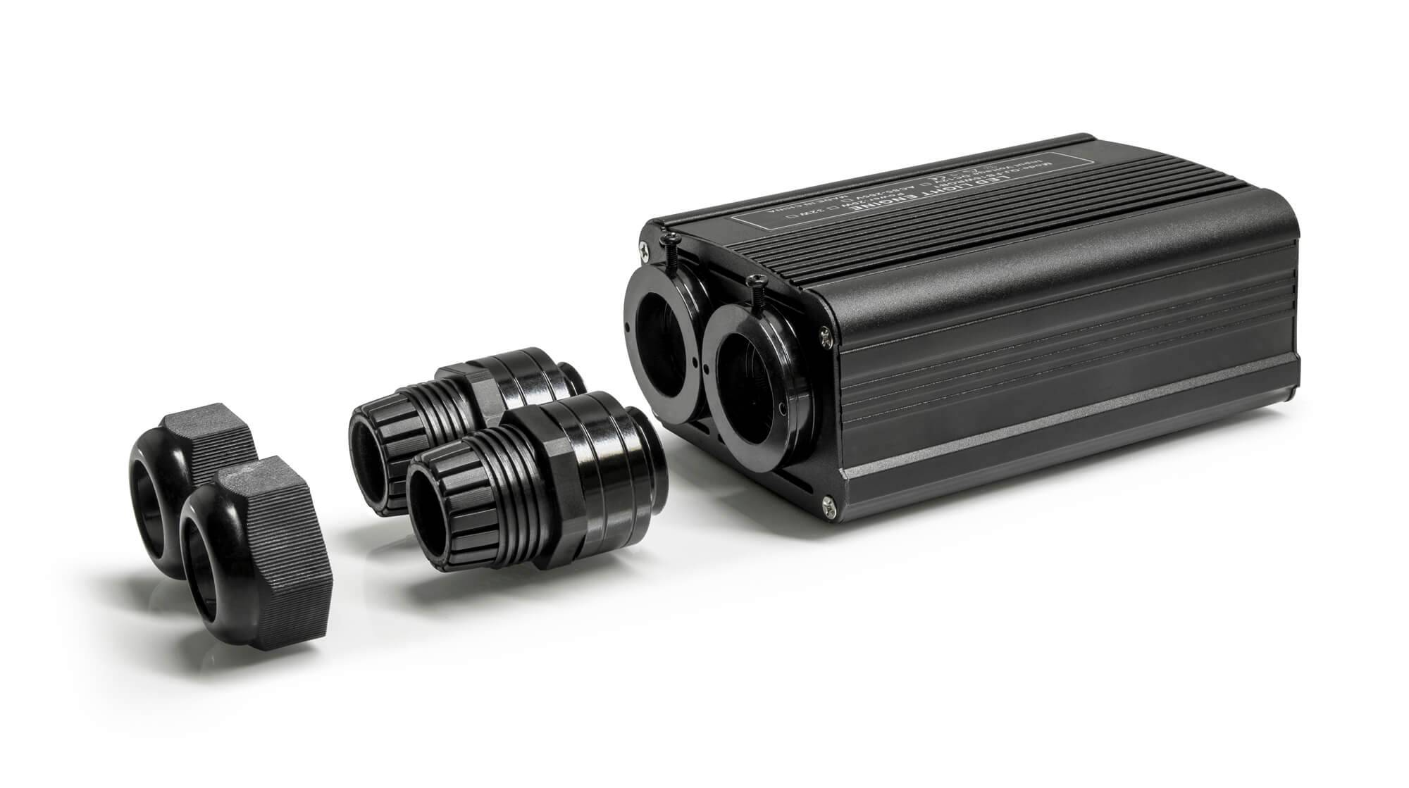 LED Universum Lichtgenerator für Lichtwellenleiter RGB mit FFB und Netzteil 32W