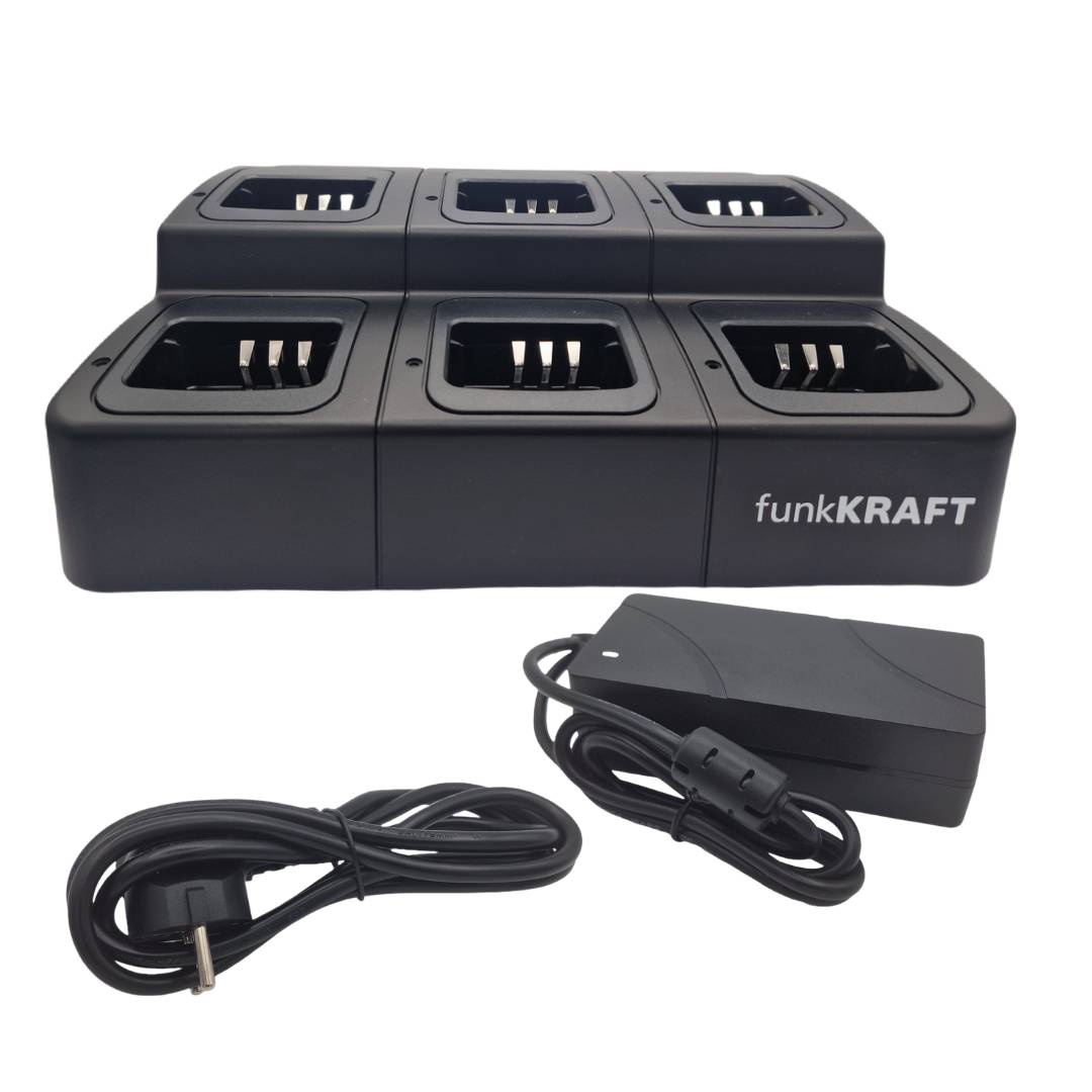 funkKRAFT MultiCharge 6X Pro - Mehrfachlader für Kenwood NX-1000, TK-3701, TK-3501