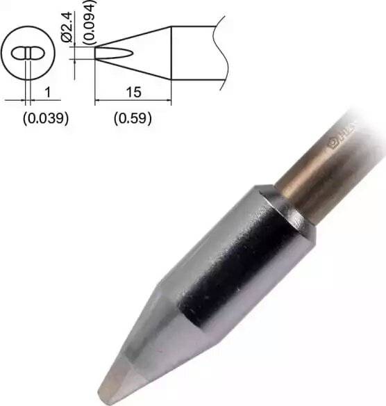 Lötspitze T37-D24, meißelförmig