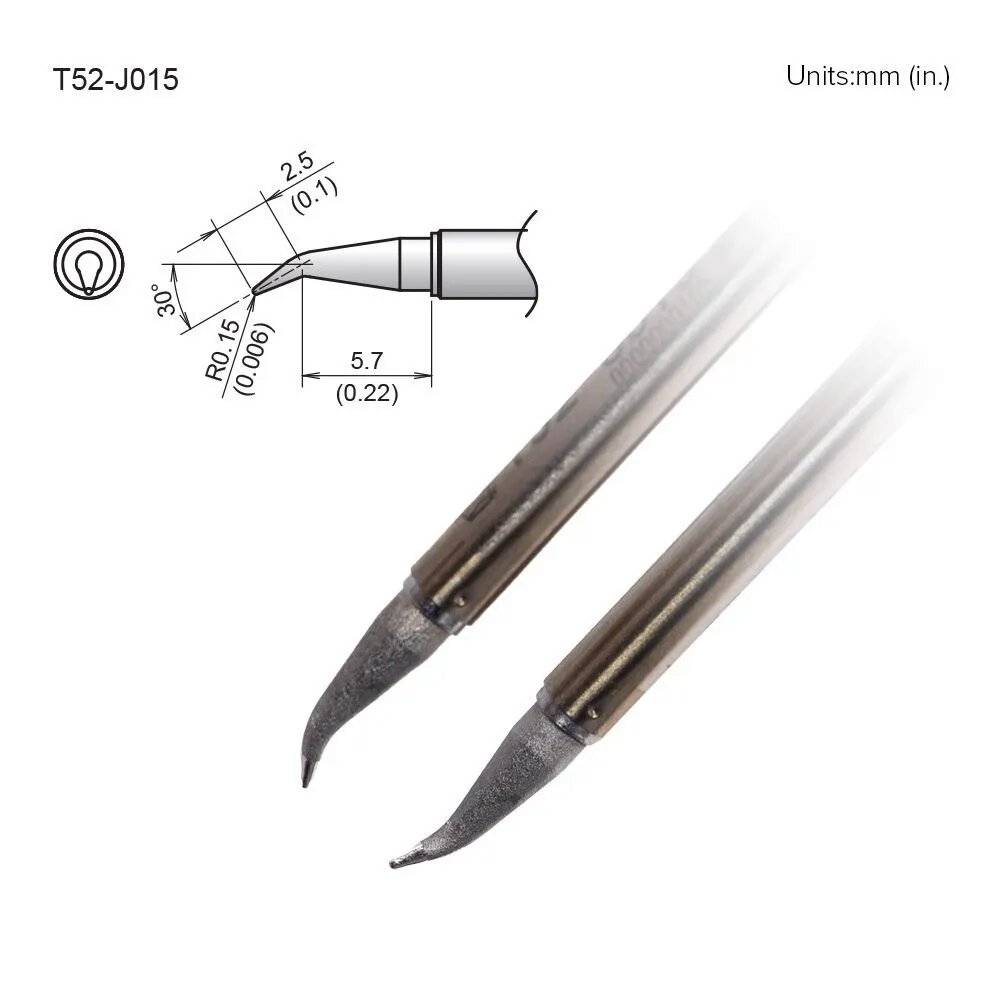 Lötspitze T52-J015, konisch gebogen