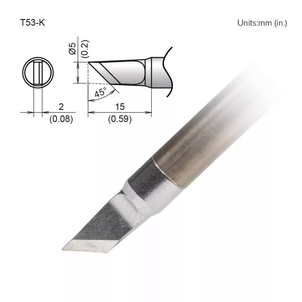 Lötspitze T53-K, messerförmig